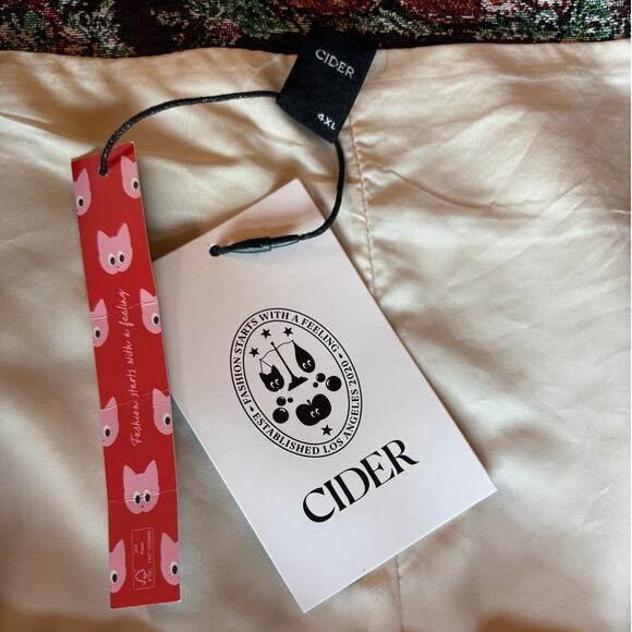 NWT Cider Jacquard Kittens Mid-Rise Mini Skort w Side Zip Fall Colors size 24 - Picture 3 of 10